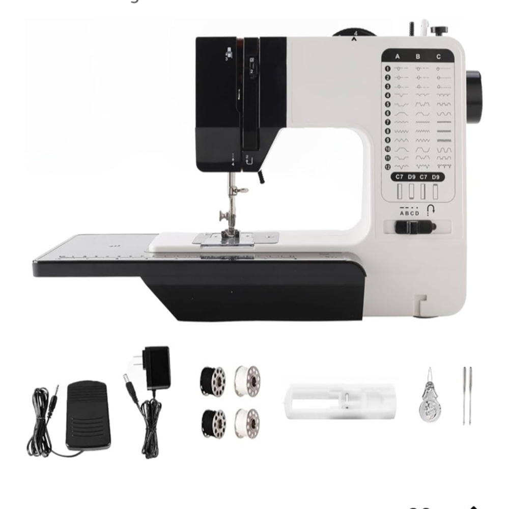 Multifunctional Black and White Sewing Machine